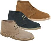 View Item New Roamers Mod Suede 2 Hole Rubber Sole Desert Boots Sand / Navy